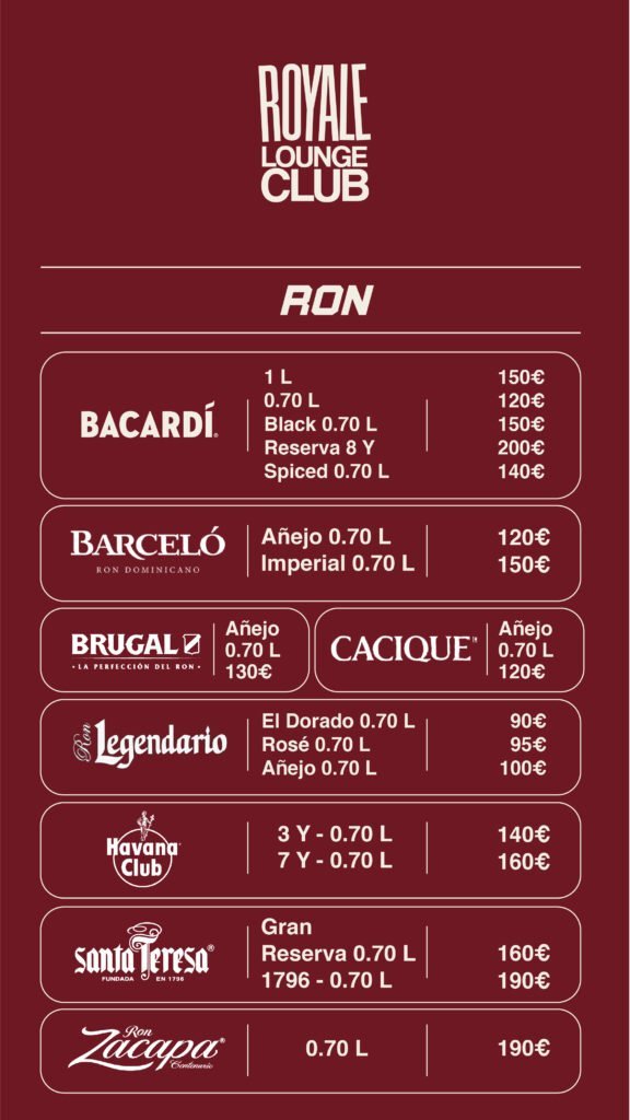 Carta de Bebidas Página 5